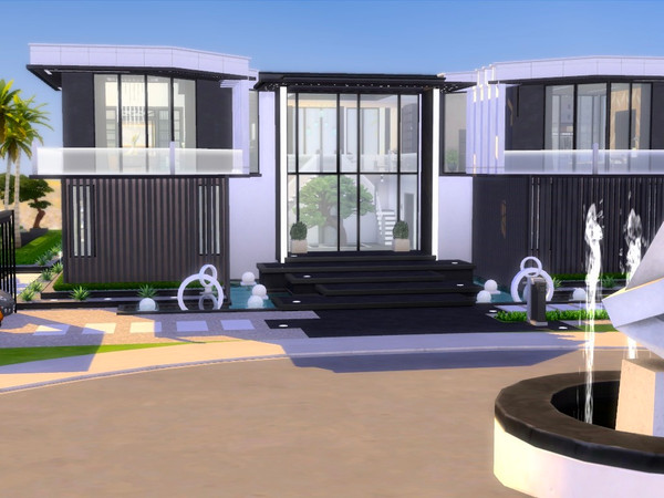 Sims 4 — Luxury Modern villa by Li_G_B_L — The house has a kitchen combined with a dining area, a large living room, an