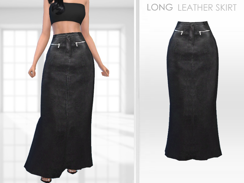 Puresim's Long Leather Skirt