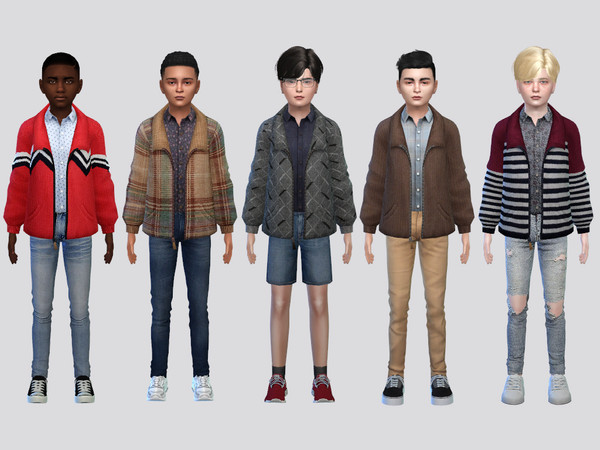 Sims 4 — Zipped Cardigan Jacket Boys (Cottage Living EP) by McLayneSims — TSR EXCLUSIVE
