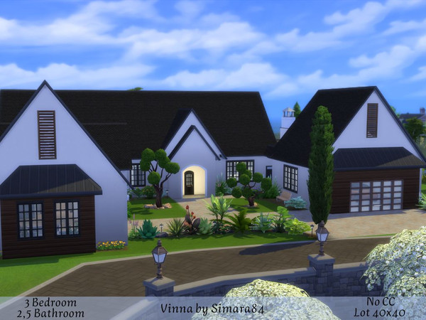 Sims 4 — Vinna by Simara84 — Built on a 40x40 Lot in Brindelton Bay, 3 Bedroom and 3 Bathroom, modern and low decorated.