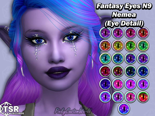 Sims 4 — Fantasy Eyes N9 - Nemea (Eye Detail) by PinkyCustomWorld — Cute fantasy eyes with a cat or reptile like pupil