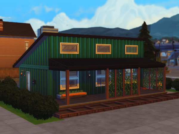 Sims 4 — Eco Escape - no CC by Nemethrien — Can't really say it's a starter home, since it's not the cheapest. It is