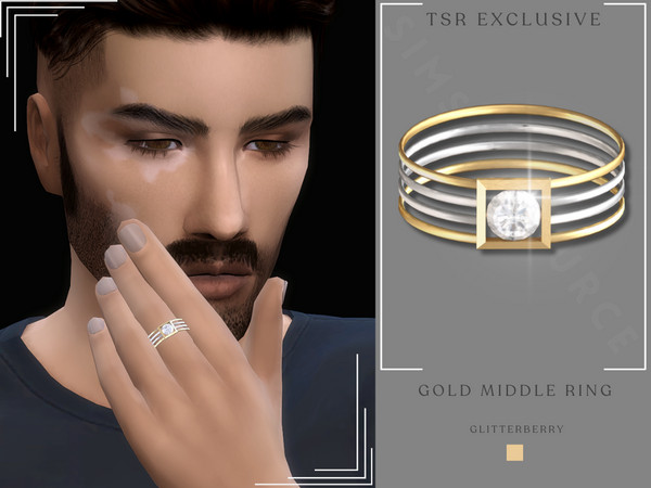 The Sims Resource - Gold Middle Ring