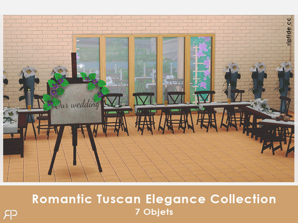 Sims 4 — RiptideCC-Romantic Tuscan Elegance Collection Floral Flowers by Riptidecc — Elevate your wedding ambiance with