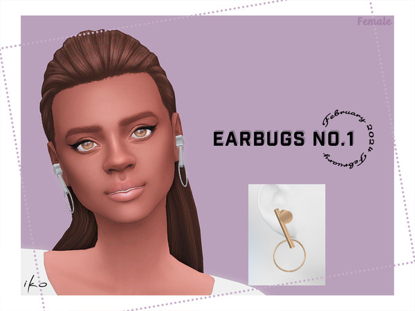 Sims 4 — [iko] Earbugs Accessory No.1_Female.package by iko-sims — - My original mesh