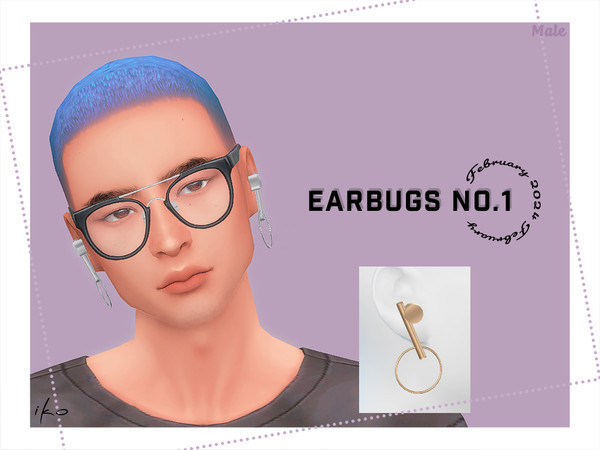 Sims 4 — [iko] Earbugs Accessory No.1_Male.package by iko-sims — - My original mesh