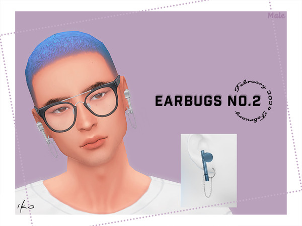 Sims 4 — [iko] Earbugs Accessory No.2_Male.package by iko-sims — - My original mesh