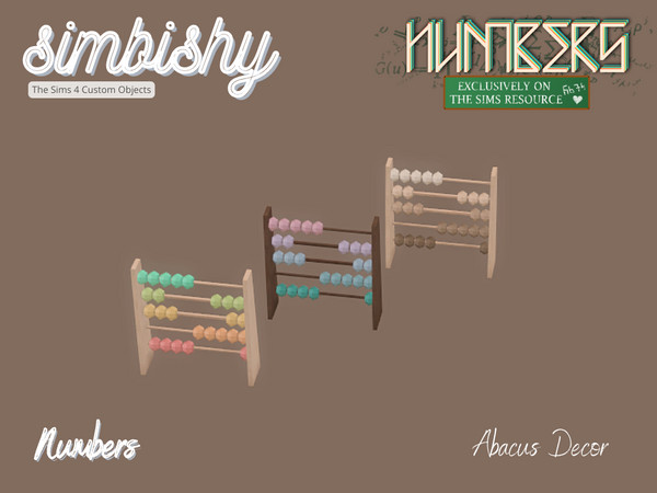 Sims 4 — SIMBISHY  Numbers - Abacus Decor by simbishy — A mathemagical furniture set for Pi Day March 14th! Perfect for