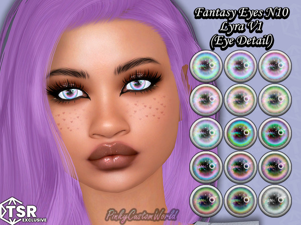 Sims 4 — Fantasy Eyes N10 - Lyra V1 (Eye Detail) by PinkyCustomWorld — Cute and colorful fantasy eyes inspired by