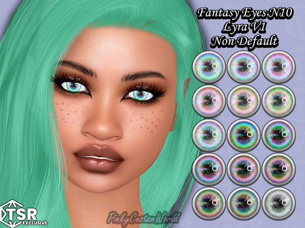 Sims 4 — Fantasy Eyes N10 - Lyra V1 (Non Default) by PinkyCustomWorld — Cute and colorful fantasy eyes inspired by