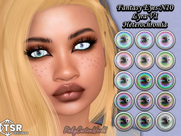 Sims 4 — Fantasy Eyes N10 Lyra V1 Heterochromia by PinkyCustomWorld — Cute and colorful fantasy eyes inspired by fairies.