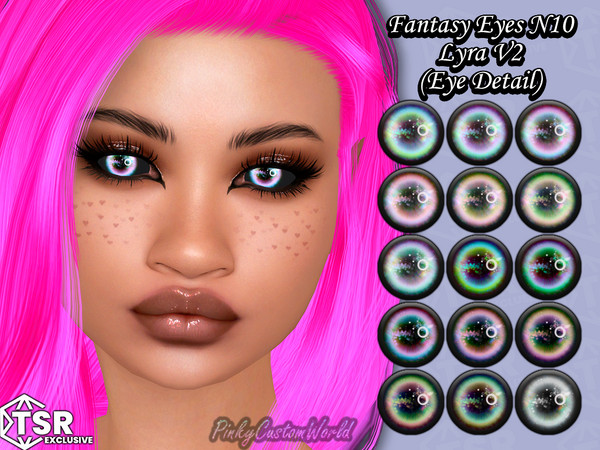 Sims 4 — Fantasy Eyes N10 - Lyra V2 (Eye Detail) by PinkyCustomWorld — Cute and colorful fantasy eyes inspired by