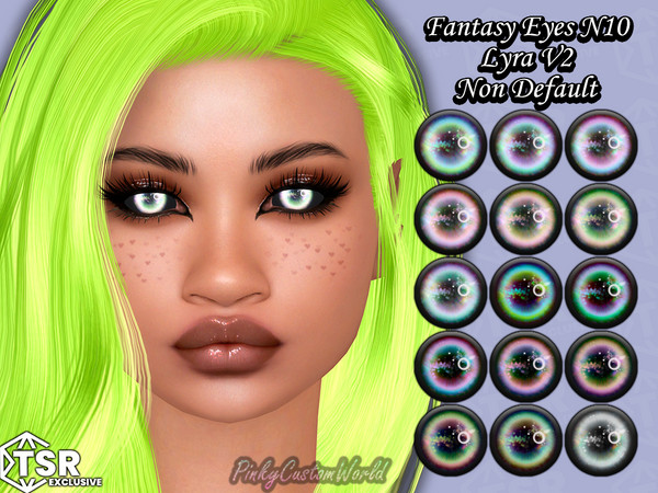 Sims 4 — Fantasy Eyes N10 - Lyra V2 (Non Default) by PinkyCustomWorld — Cute and colorful fantasy eyes inspired by