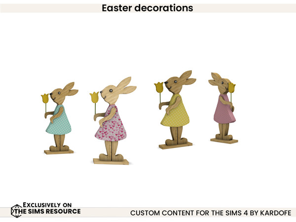 Sims 4 — kardofe_Easter decorations_Bunny with flower 2 by kardofe — Beautiful Easter decorations to decorate the garden.