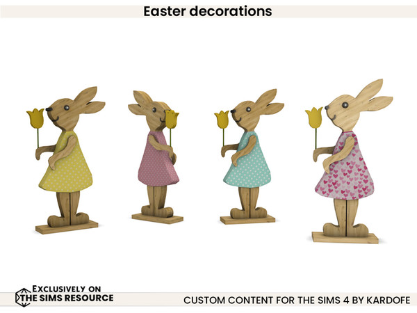 Sims 4 — kardofe_Easter decorations_Bunny with flower Big 2 by kardofe — Beautiful Easter decorations to decorate the