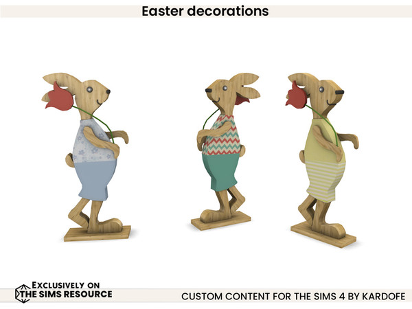 Sims 4 — kardofe_Easter decorations_Bunny with flower Big by kardofe — Beautiful Easter decorations to decorate the