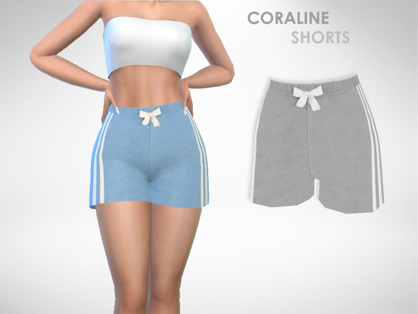 Sims 4 — Coraline Shorts by Puresim — Everyday comfy shorts for female sims