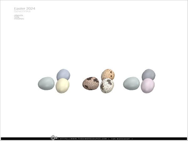 Sims 4 — Easter 2024 - decor eggs by Severinka_ — A set of decor for decorating a dining table for Easter or Spring
