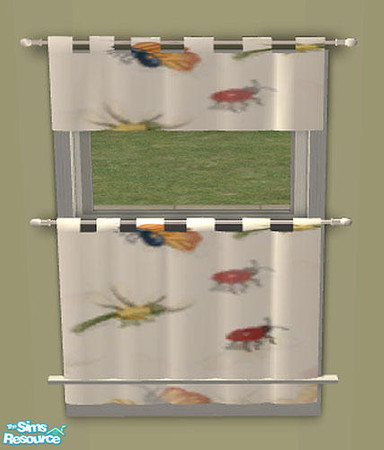 Sims 2 — Bugs! Bedroom Set - Curtain by munchkin_brat — Coordinates with other items from this set. Will also add a touch