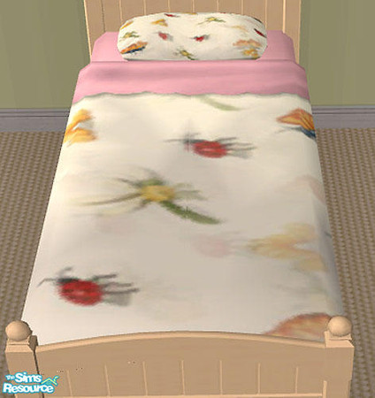 Sims 2 — Bugs! Bedroom Set - Pink Bedding by munchkin_brat — Bugs on your child's bedspread! They will be thrilled.