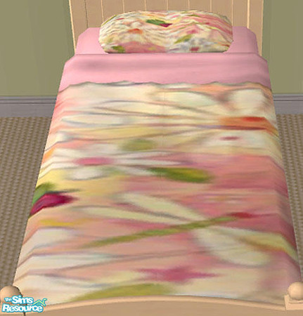 Sims 2 — Flowers Bedroom Set - Pink Bedding by munchkin_brat — Flower Power has returned for you wild girl sim.