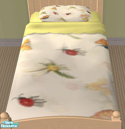 Sims 2 — Bugs! Bedroom Set - Yellow Bedding by munchkin_brat — Bugs on your child's bedspread! They will be thrilled.