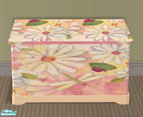 Sims 2 — Flowers Bedroom Set - Toy Box by munchkin_brat — Lots and lots of flowers cover this toy box. Perfect for any