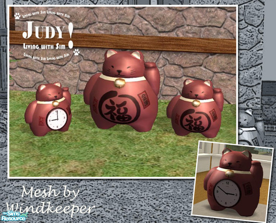Sims 2 — Judy Japanese Lucky Cat - Dark Pink by judyhugsnoopy — Recolor of Windkeeper Japanese lucky cat, please download