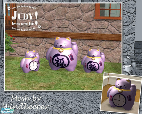 Sims 2 — Judy Japanese Lucky Cat - LightPurple by judyhugsnoopy — Recolor of Windkeeper Japanese lucky cat, please