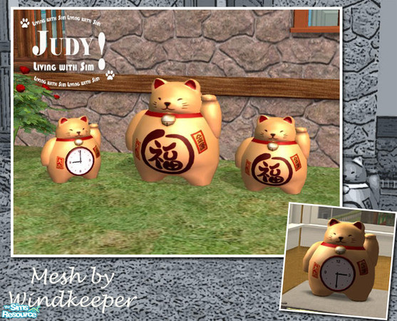Sims 2 — Judy Japanese Lucky Cat - Peach by judyhugsnoopy — Recolor of Windkeeper Japanese lucky cat, please download the