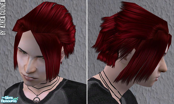 Sims 2 — New Hair for Males (ag003) - Vampire Red by aikea_guinea — For Young Adults, Adults, and Elders. Extra ages have