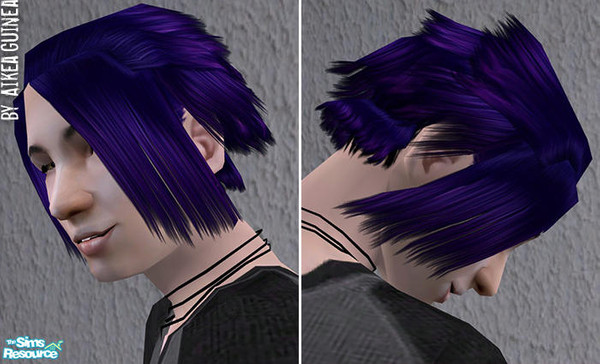 Sims 2 — New Hair for Males (ag003) - Royal Blue by aikea_guinea — For Young Adults, Adults, and Elders. Extra ages have