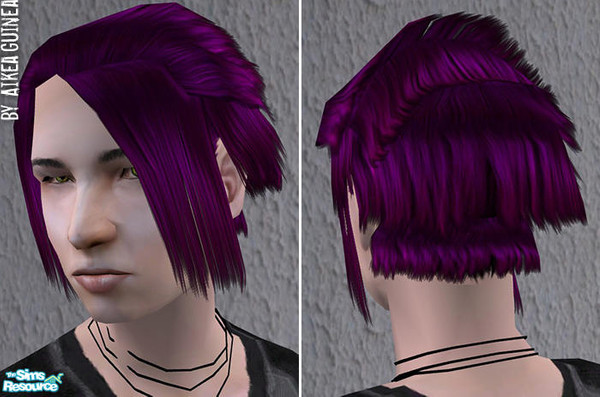 Sims 2 — New Hair for Males (ag003) -Ultra Violet by aikea_guinea — For Young Adults, Adults, and Elders. Extra ages have