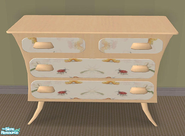 Sims 2 — Child's Light Wood Dresser Frame by munchkin_brat — Groovy dresser frame in light wood. DRESSER FRAME ONLY.