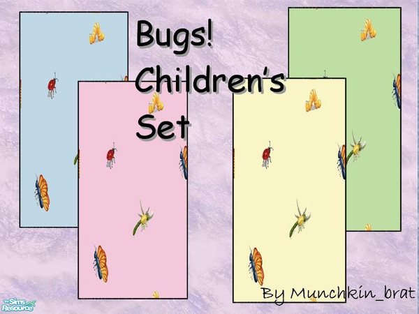 Sims 2 — Children's Walls - Bugs by munchkin_brat — What child does not like bugs? Now you can keep them away from the