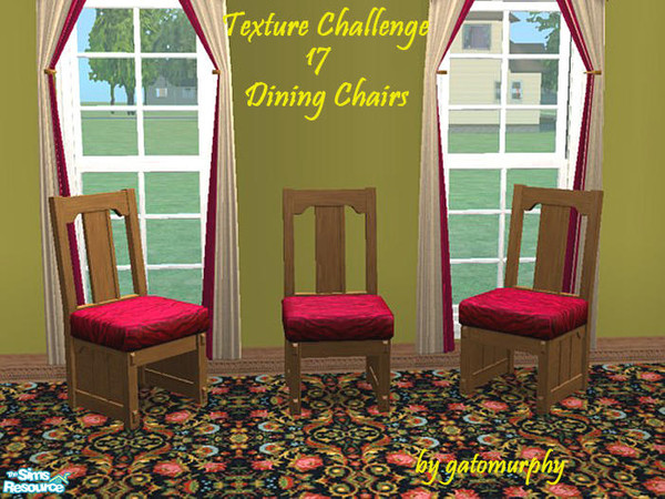 Sims 2 — Text.Chal. 17 Dining Chair -gm by gatomurphy — This Victorian style dining chair was made as part of TS2 Object