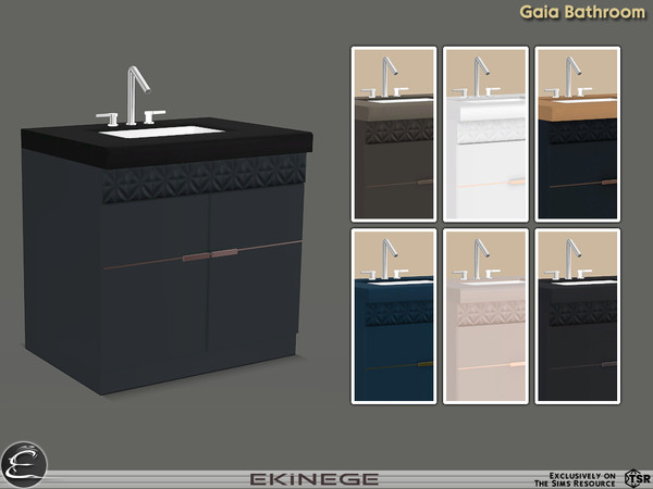 Sims 4 — Gaia Bathroom - Sink Vanity by ekinege — Gaia Bathroom Collection features 16 new items. Collection consists of