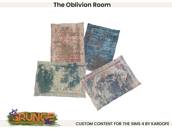 Sims 4 — kardofe_The Oblivion Room_Rug by kardofe — Living room that was once luxurious and comfortable, but the passage