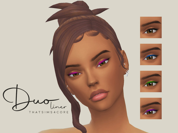 Sims 4 — duo gradient eyeliner by thatsims4core — a gradient eyeliner with multi coloured swatches
