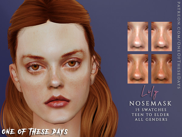Sims 4 — Nosemask 03 - Lily by OneOfTheseDays — 15 swatches