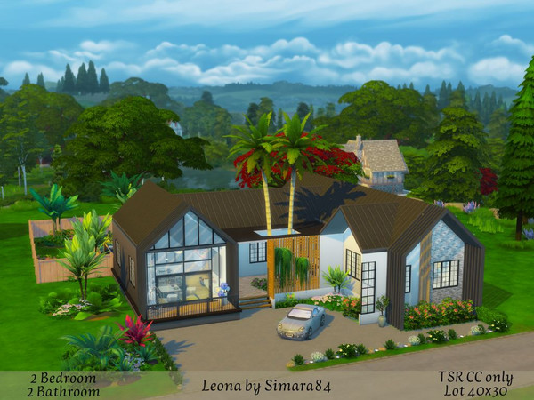 Sims 4 — Leona by Simara84 — A modern house for a family with a child or toddler. It has two bedrooms and two bathrooms,