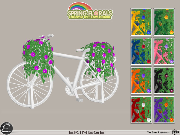 Sims 4 — Spring Florals - Garden Set - Bicycle Planter by ekinege — Feel good this spring.