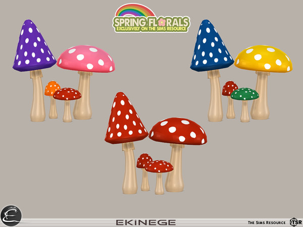 Sims 4 — Spring Florals - Garden Set - Mushroom Decor by ekinege — Feel good this spring.