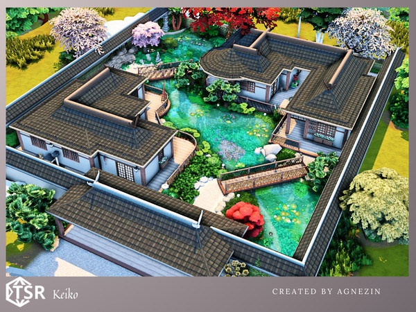 Sims 4 — Keiko by Agnezin — A large residence in the style of Japanese architecture. It has four bedrooms and two