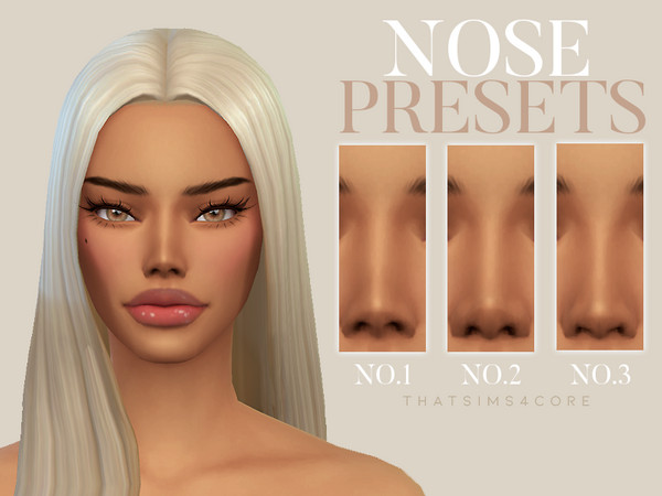Sims 4 — ts4h nose preset set 1.package by thatsims4core — This set contains 3 nose presets, adjust with sliders for