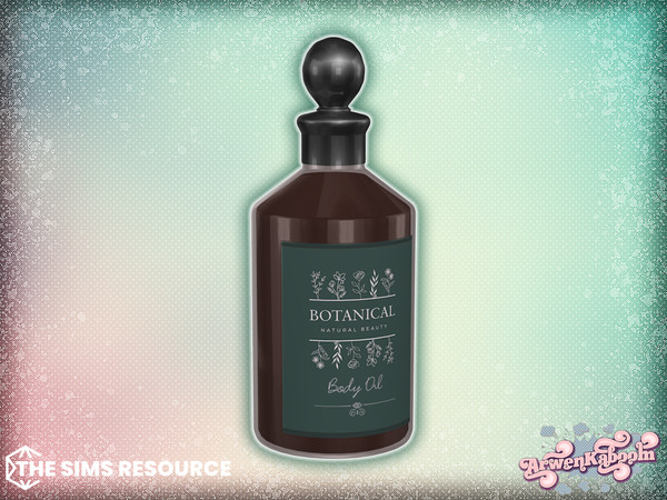 Sims 4 — Arcum Bathroom - Body Oil by ArwenKaboom — Base game object in multiple recolors. Find all items by searching