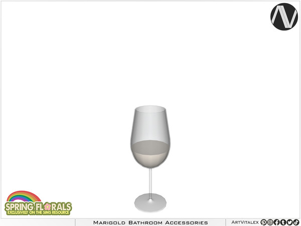 Sims 4 — Marigold Veritas Champagne Glass by ArtVitalex — Bathroom Collection All rights reserved - Belong to 2024