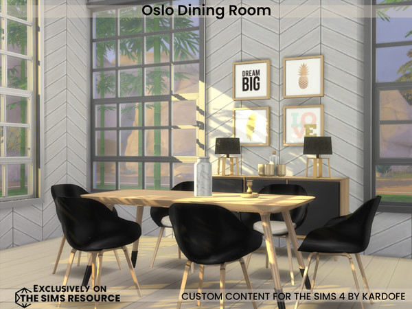 Sims 4 — kardofe_Oslo Dining Room_DiningChair by kardofe — Nordic-style dining room with lots of cheerful colour options