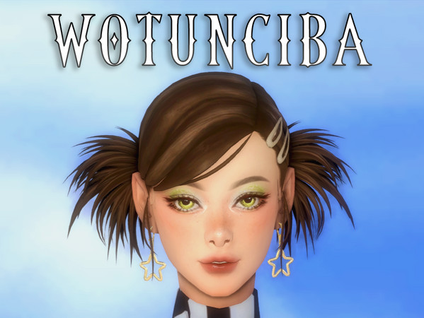 Sims 4 — Y2K Hair 1 by wotunciba — BGC, MM, EA swatches, Hat compatible