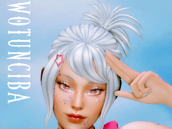 Sims 4 — Y2K Hair 2 by wotunciba — BGC, MM, EA swatches, Hat incompatible